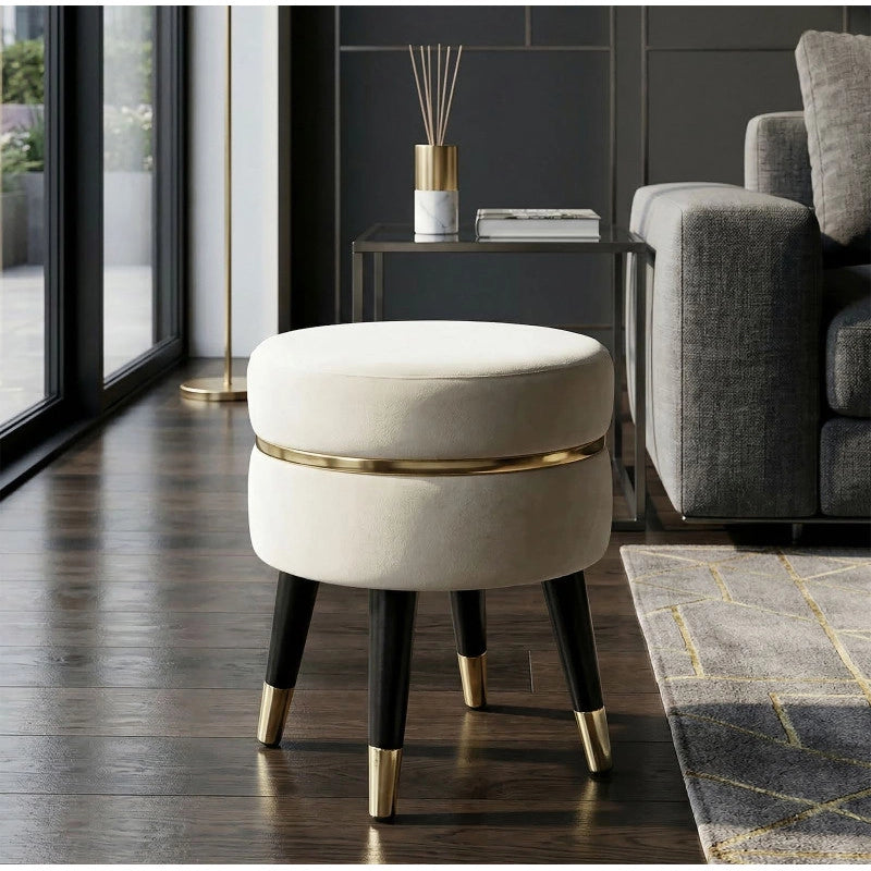 Sgabello Paris Crema/gold cm ø 35x40,5