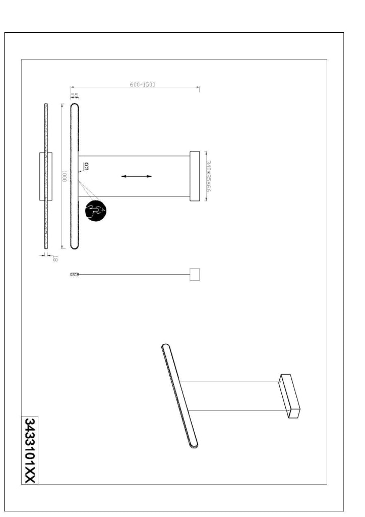 Lampada a sospensione LED a bi-emissione, metallo, alluminio, L 100 cm, Helios