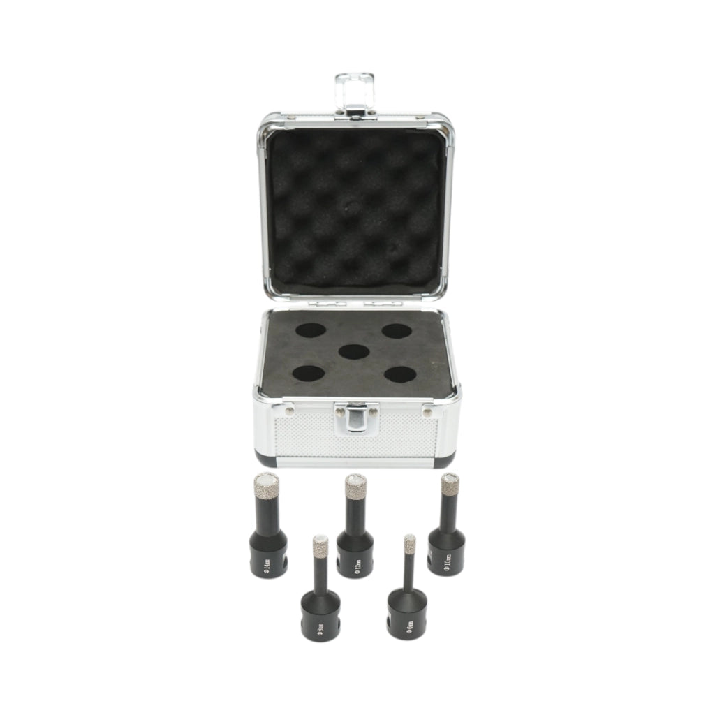 Set di 5 punte diamantate per carotaggio da 6, 8, 10, 12, 14 mm, filettatura interna M14 per piastrelle in ceramica, marmo e granito Breckner Germany