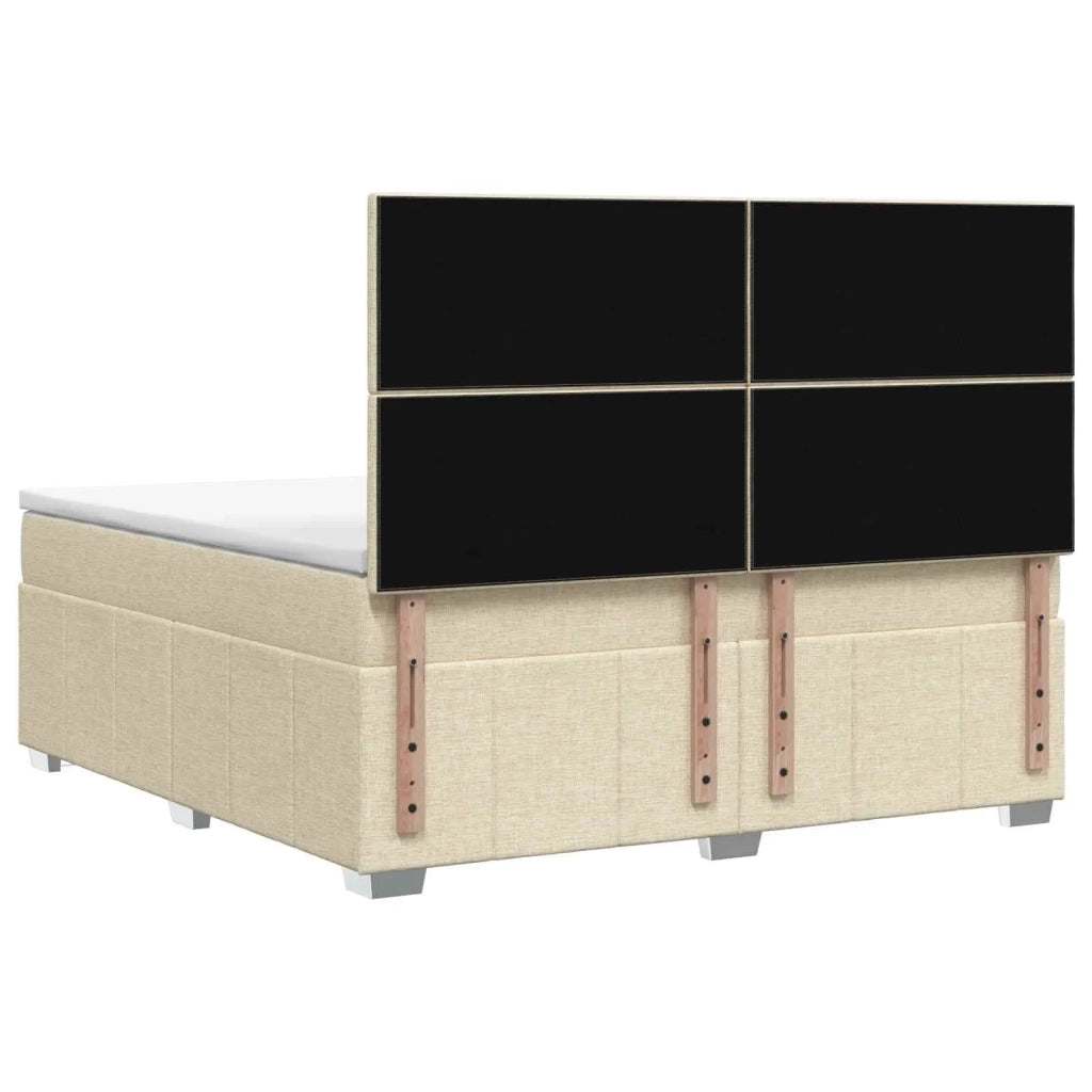 Letto box spring con materasso Crema 140 x 200 cm Tessuto 3454160