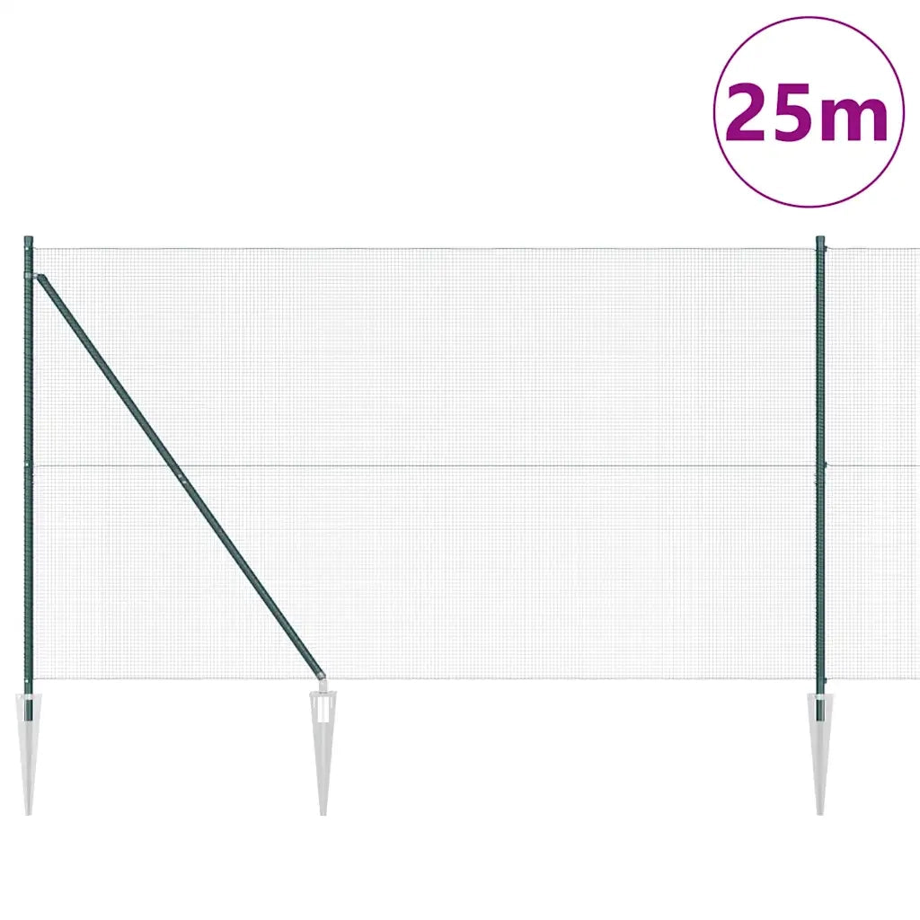 Palo della recinzione Verde 25 x 1,6 m (rete 12 x 12 mm)