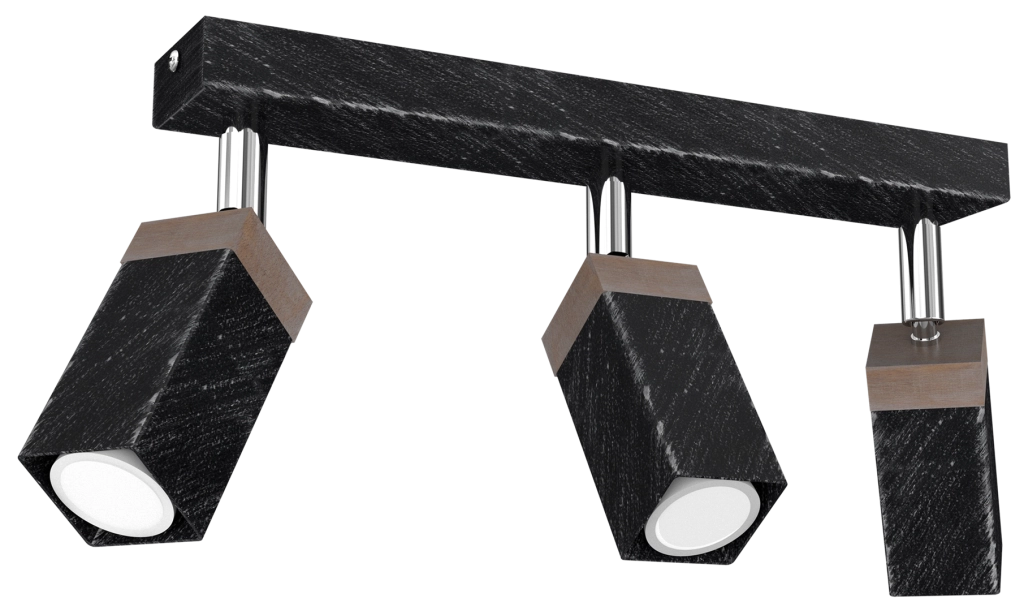 Plafoniera Milagro Solo 3xGU10 40W nera legno 30cm
