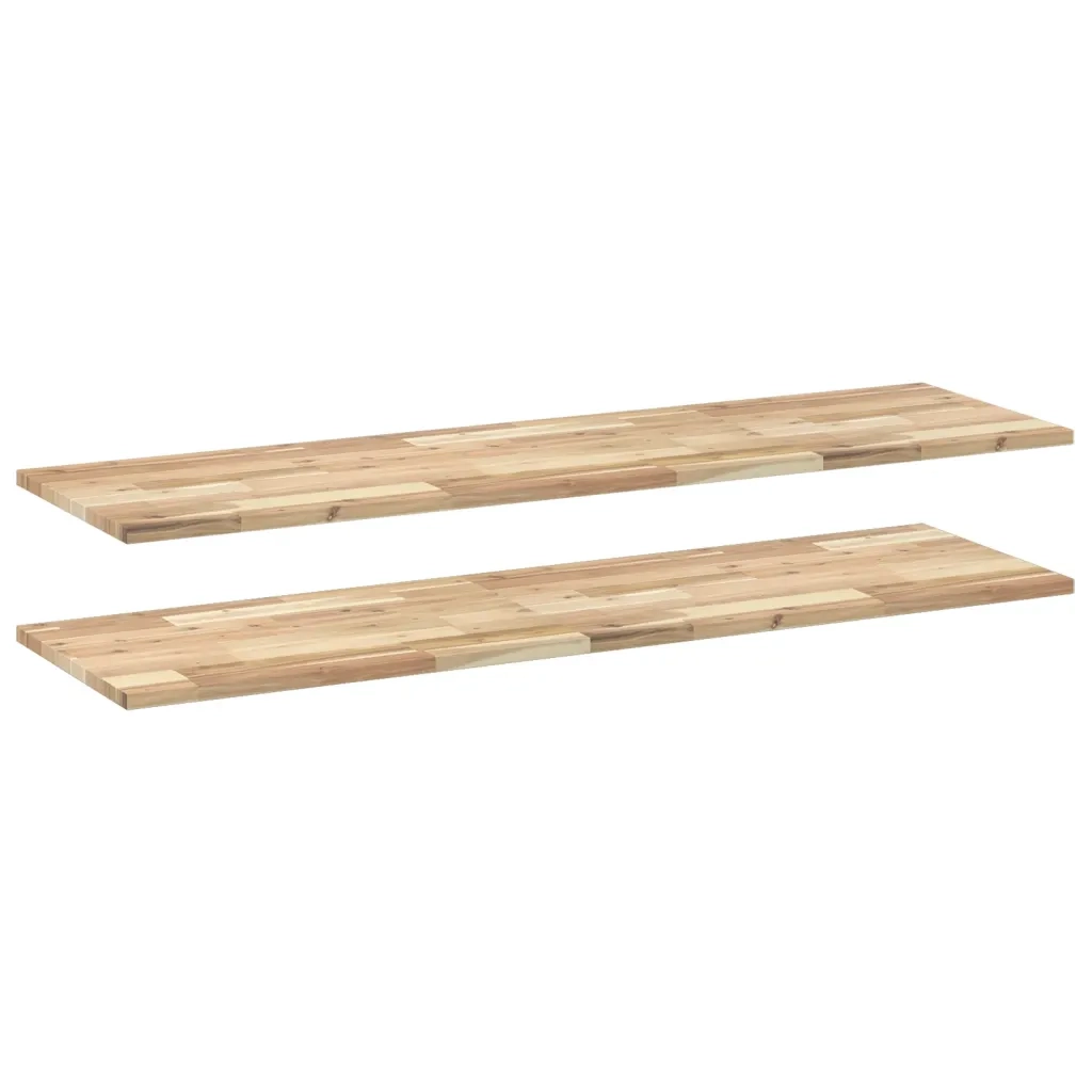 vidaXL Mensole da Parete 2 pz 140x40x2 cm Legno Acacia Non Trattato