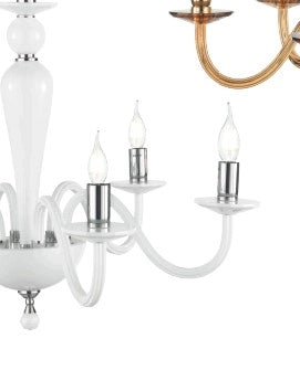 PIANTANA PAGANINI BIANCO/CROMO 1 LUCE ATTACCO E27 H.153+26CM