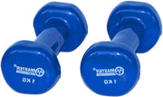 Haltere per adulti 2 x 1 kg - set di 2 haltere in vinile azzurro - unico modello