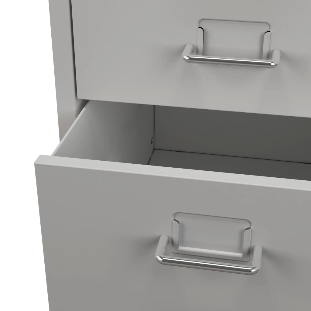 Cassettiera Kökar in Acciaio Mobile Archivio con 3 Cassetti e Rotelle - Bianco Opaco [en.casa]
