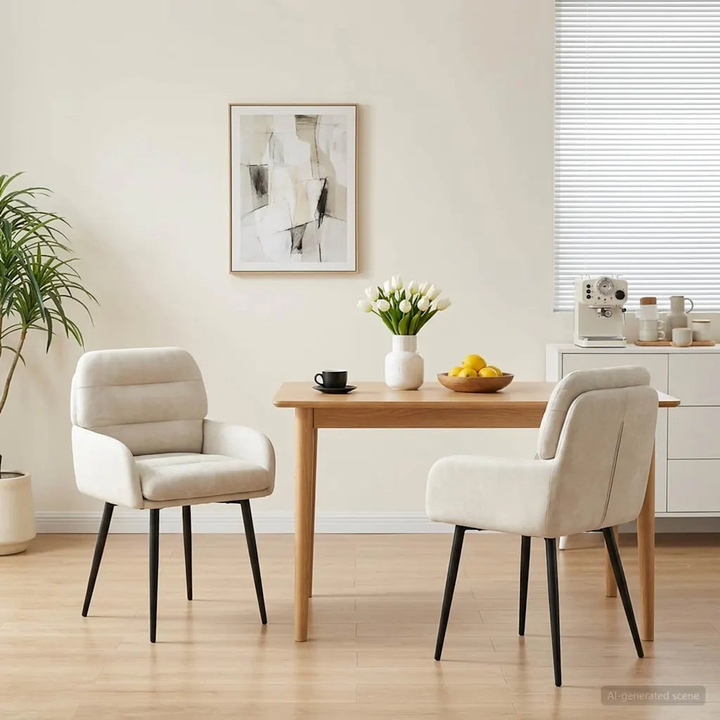 Sedie da pranzo 2 pz Velluto Crema 59 x 59,5 x 90 cm 42034313
