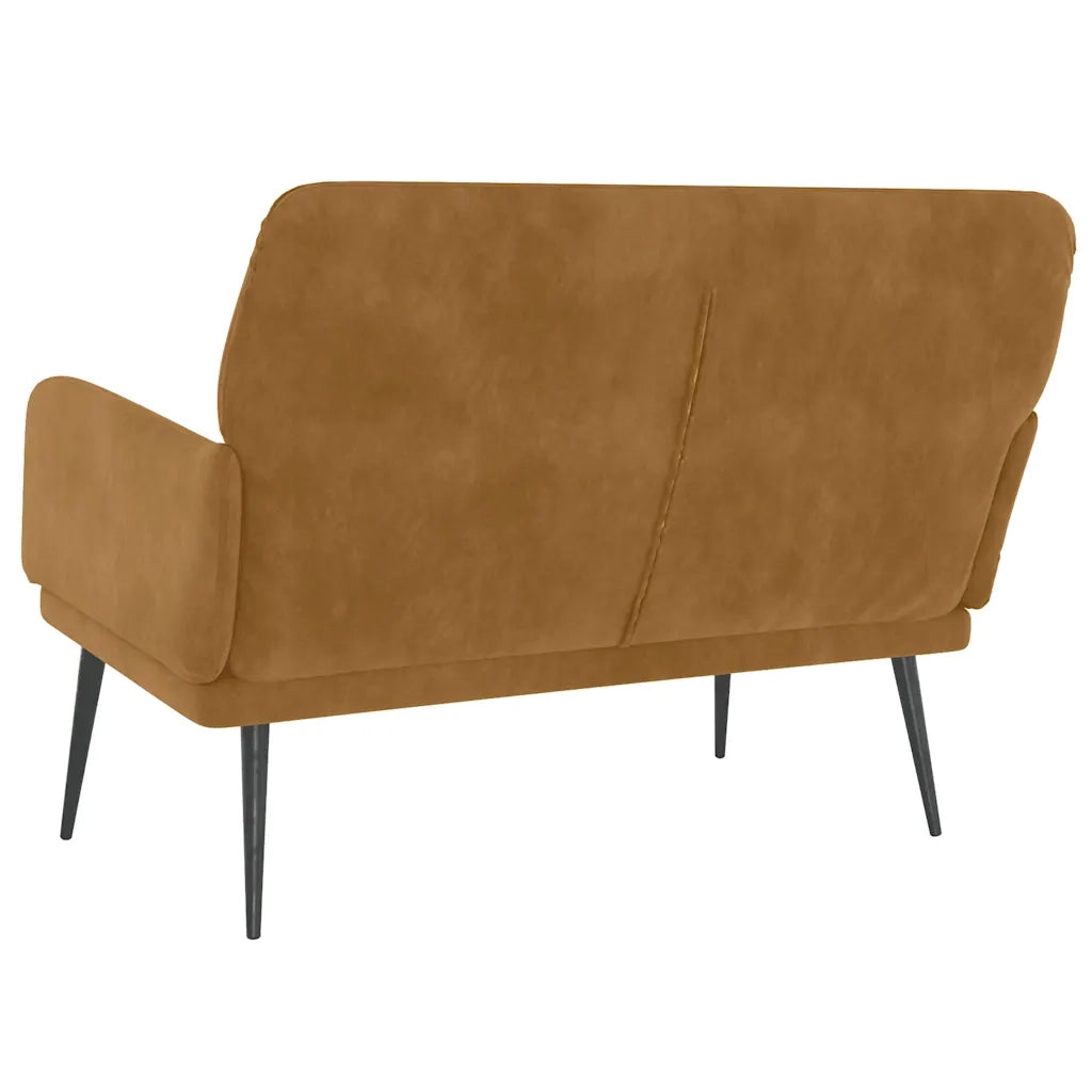 Panca Marrone 108x79x79 cm in Velluto 351421