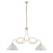 Lampadario Rustico Bistrot 2 Luci Avorio e Bianco LuceArt Classic