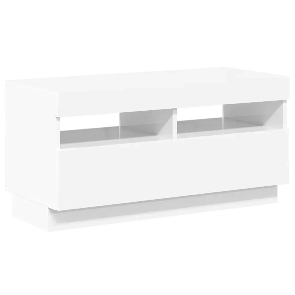 Mobile Porta TV con Luci LED Bianco Lucido 80x35x40 cm  cod mxl 13435