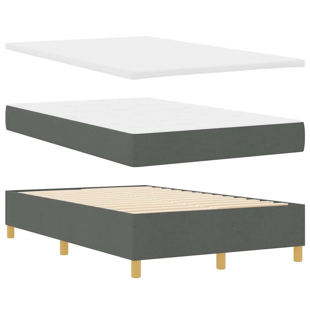 Letto a molle con materasso Grigio scuro 120 x 200 cm Tessuto