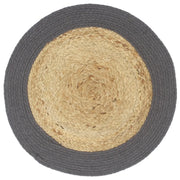 Tovagliette 4 pz Naturale e Antracite 38 cm in Juta e Cotone 133858