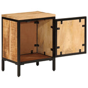 Comodino | Armadio da Notte | Mobiletto da notte 40x30x52,5 cm in Legno Massello di Mango Grezzo