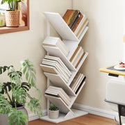 LIBRERIA A 7 RIPIANI Design ad albero 50x24x109 cm Bianco