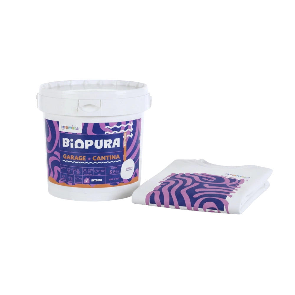 Kit garage e cantina pittura murale traspirante e t-shirt cromika waves *** misura large - l, confezione 1