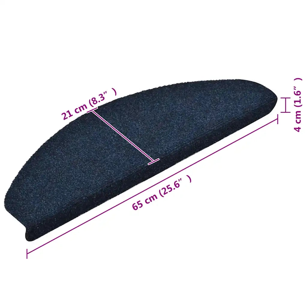 Tappetini per scale autoadesivi 30 pz 65x21x4 cm blu navy semicircolari grandi 3365665