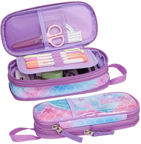 Borsa per Ragazze - Etui Ristrutturabile con Grande Capacità per Ragazze per Scuola, Borsa per Bambine, Solo Borsa (Sirenetta Blu)