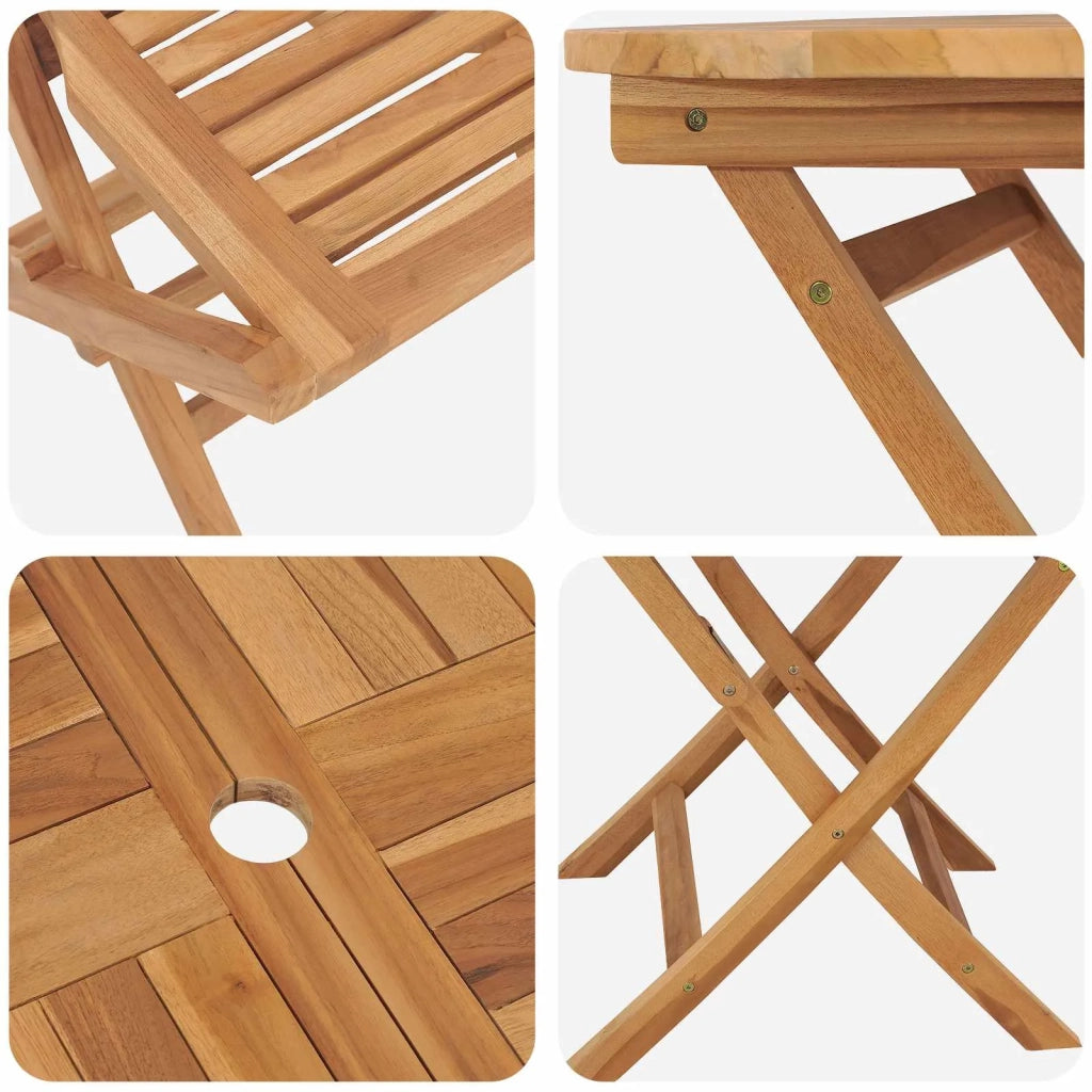 Set bistro da giardino pieghevole da 5 pezzi Naturale 3434111