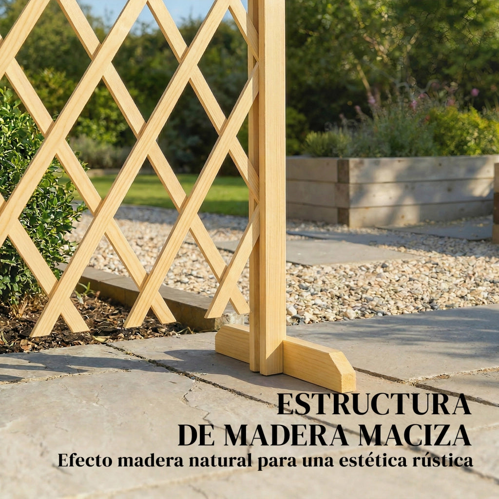 Set di 2 Pannelli per Recinzione da Giardino Estensibile in Legno ¨C Minimal ¨C 180x30x103 cm Naturale