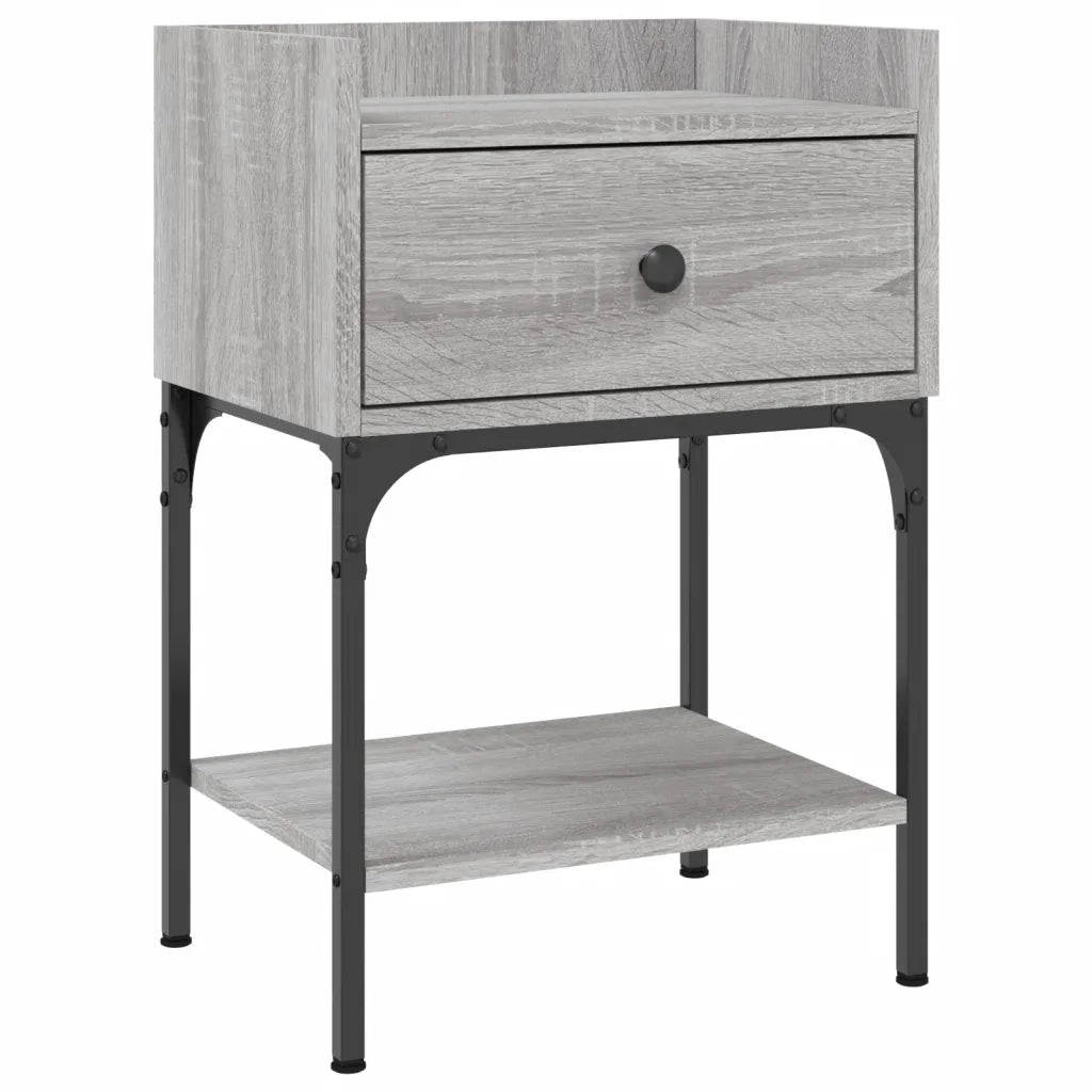 Comodino-Tavolino da notte Grigio Sonoma 40,5x31x60 cm in Legno Multistrato