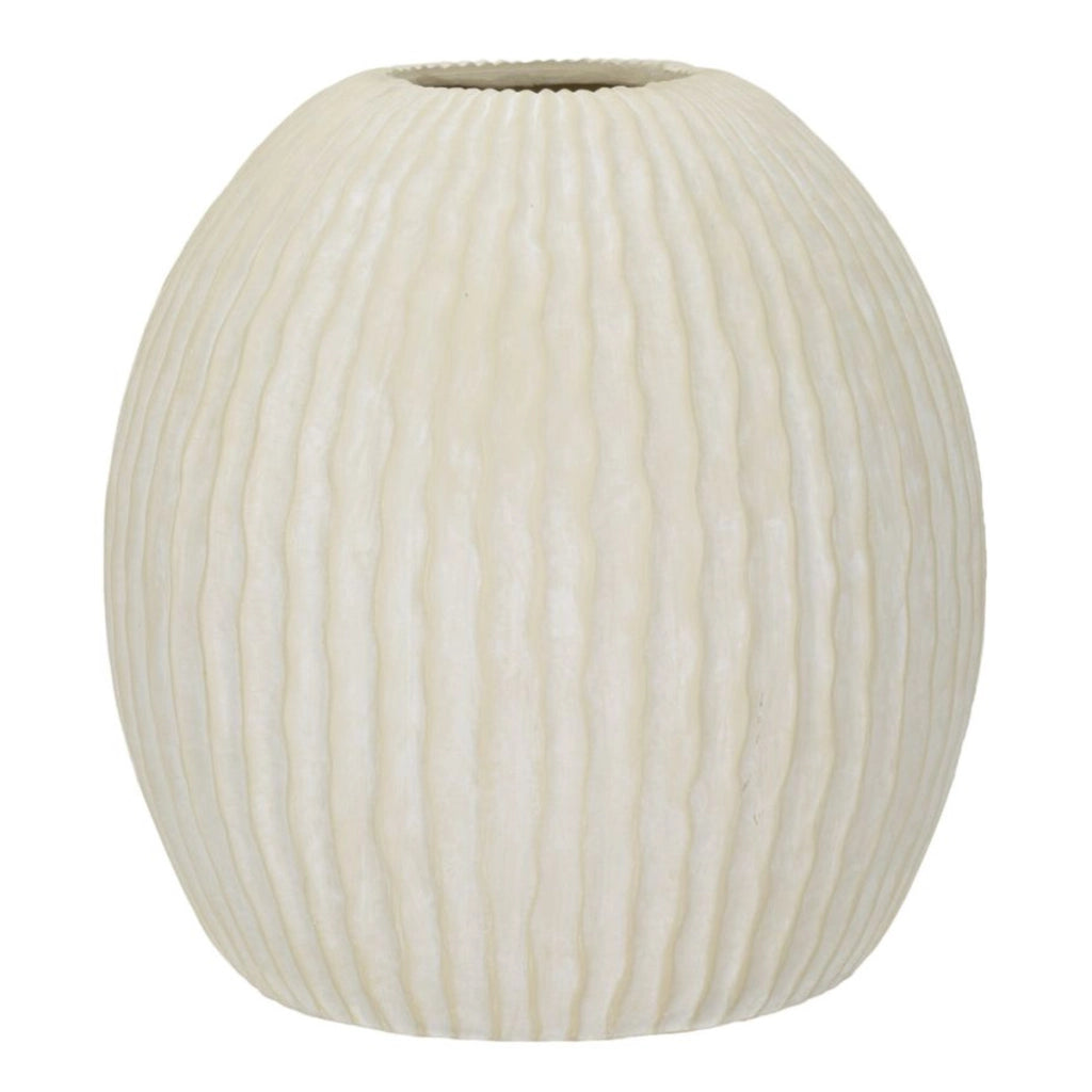 Vaso Decorativo VKH814, Beige, Poliresina, 36,5x36,5x38 cm