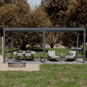 Pergola bioclimatica motorizzata OmbrÃ©a ELMO autoportante 3x6M - Antracite