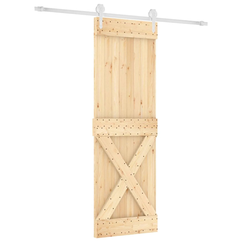Porta scorrevole Naturale e Bianco 70 x 210 cm 3445188