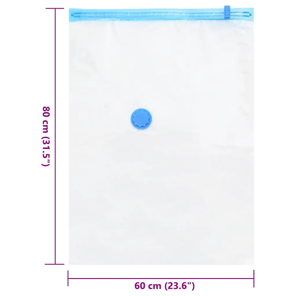 Sacchetti per Stoccaggio 5 pz Trasparente e Blu 80 x 60 cm CFW7486931