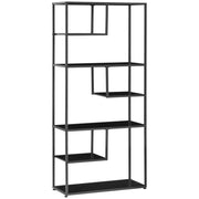 Libreria 7 Livelli in Truciolato e Acciaio ¨C Minimal ¨C 83x34x180 cm Nero