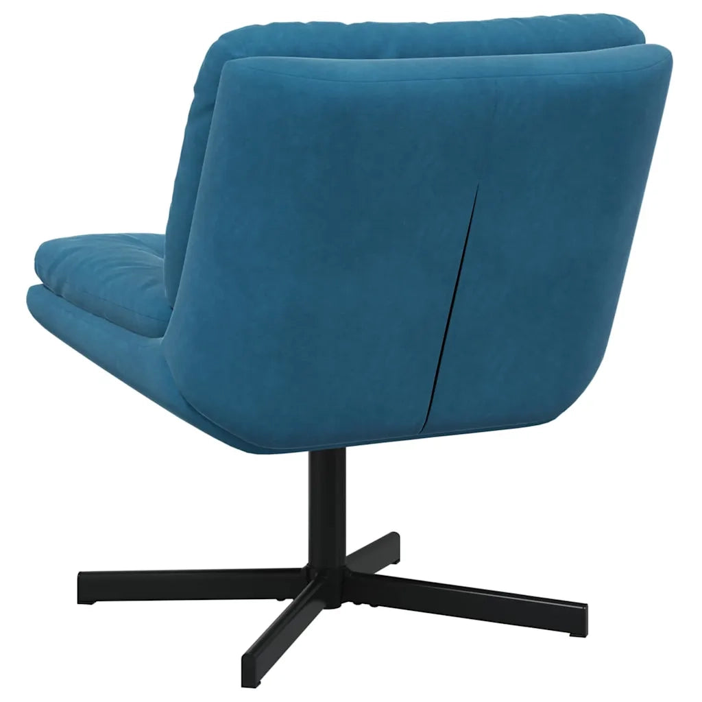 vidaXL Poltrona Relax con Base Girevole Blu 63 x 75 x 76 cm Velluto