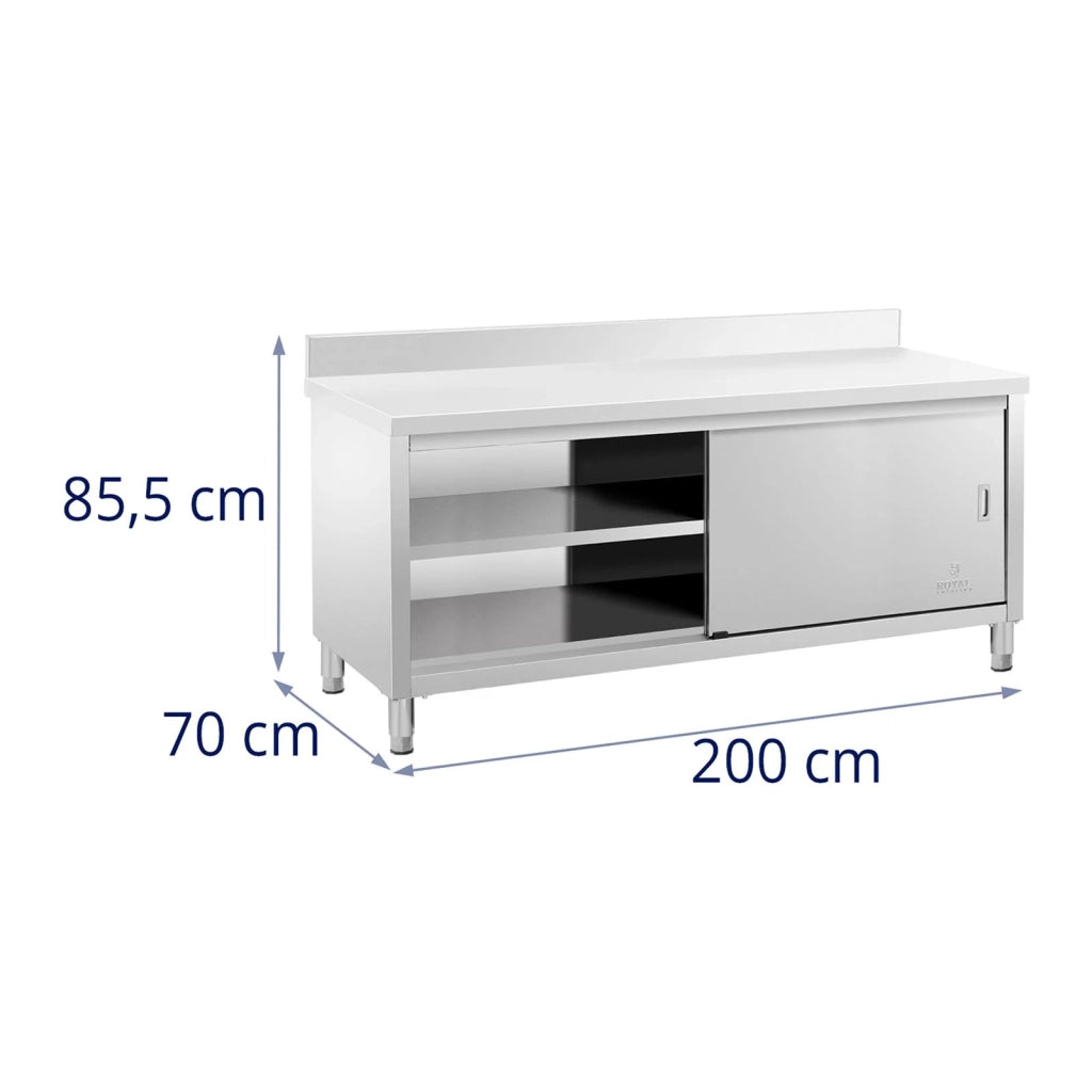 Base da cucina con ante scorrevoli paraschizzi (capacità 600 kg acciaio inox 1 ripiano) 14_0005088