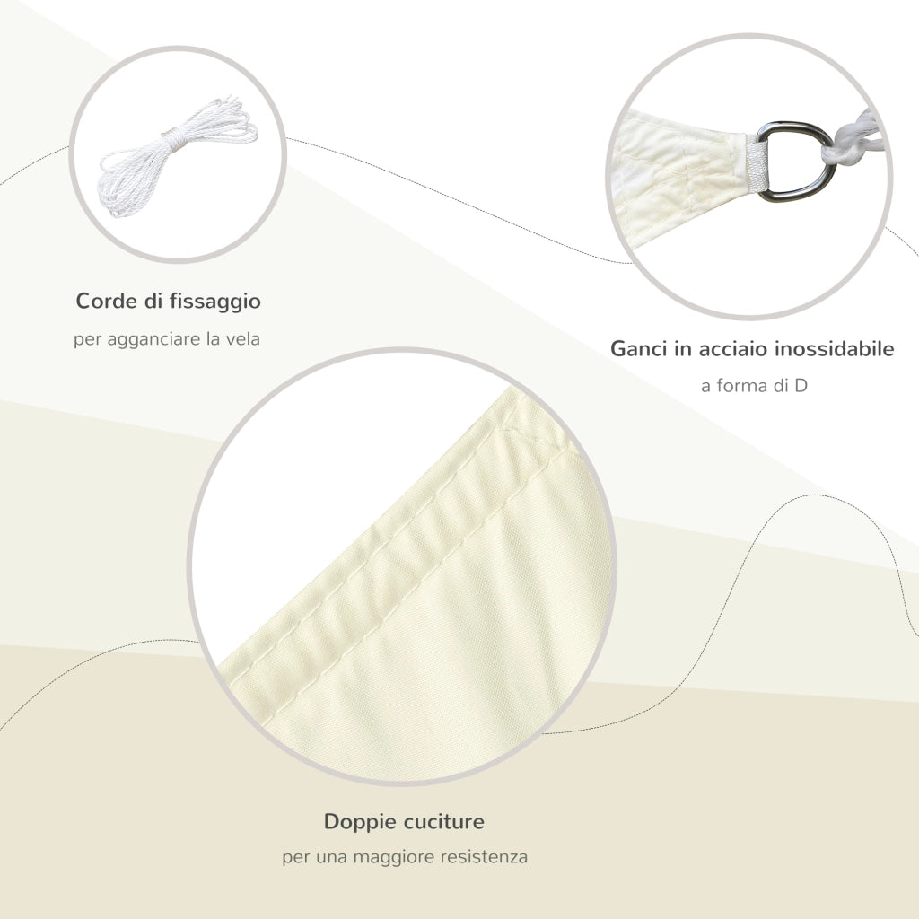 Tenda da Sole Rettangolare ¨C zephmum ¨C Poliestere 3x4m Bianco crema