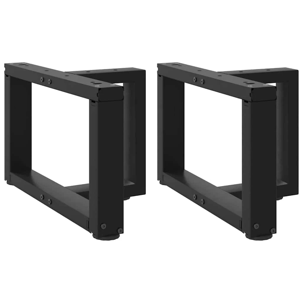 Set di 2 gambe regolabili a forma di T per tavolino da caffè 50 x 25 x 30 cm robuste design moderno acciaio nero 02_0057278