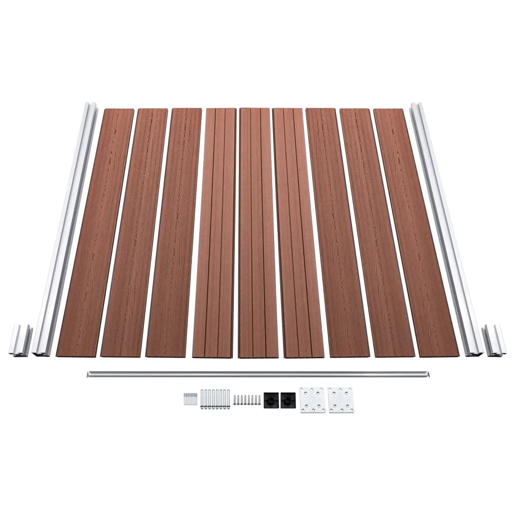Pannelli Recinzione 7 Quadrati 1 Inclinato 1311x186cm Marrone