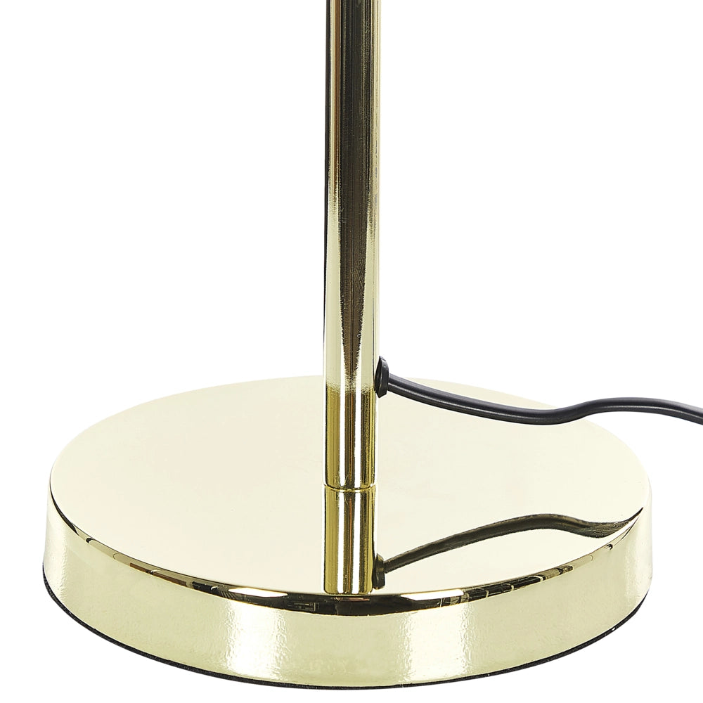 Lampada da Tavolo Comodino in Metallo Dorato Base Rotonda Paralume a Cupola Lampada da Lettura Glam