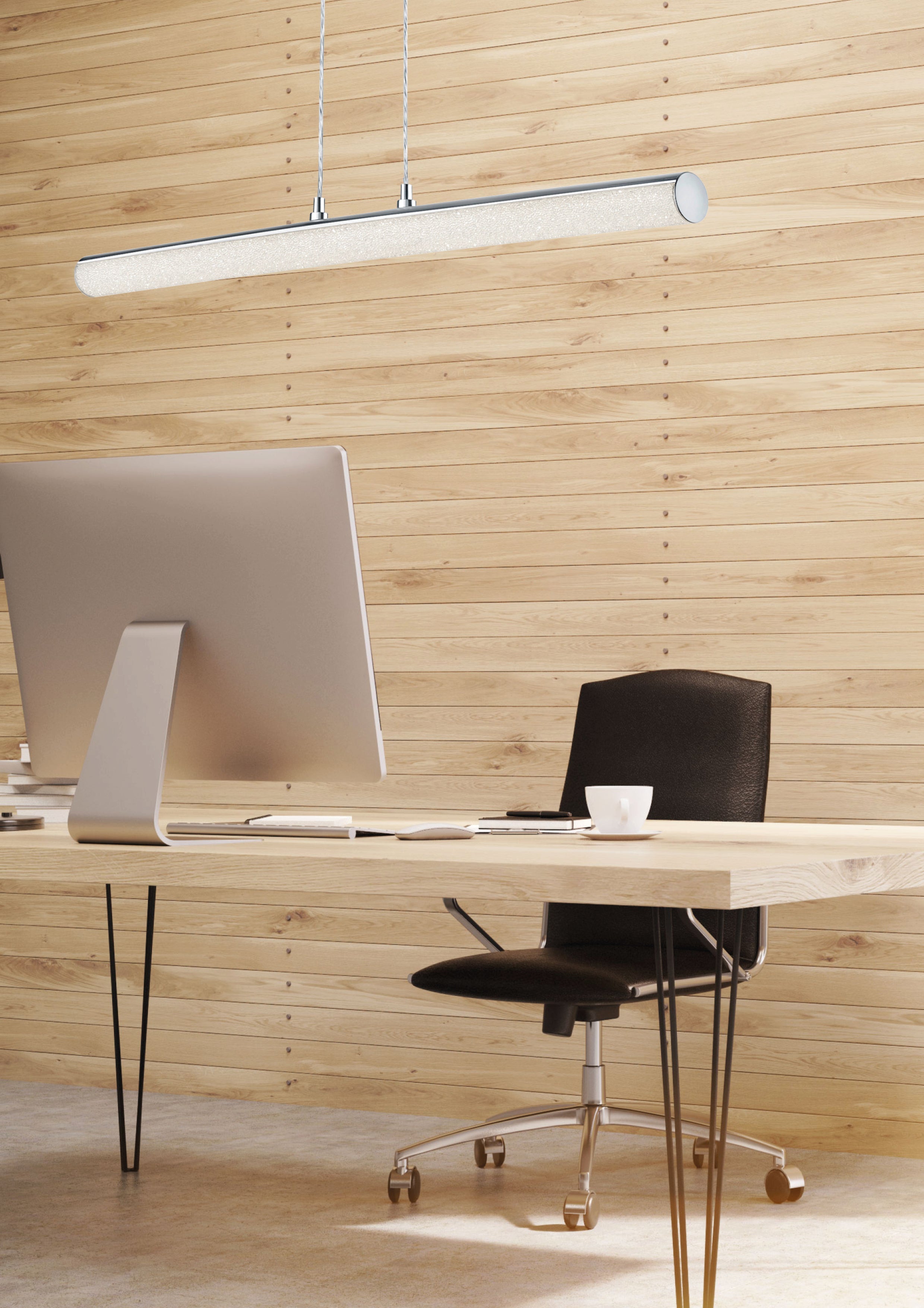 Lampada a Sospensione da Interno a LED in Metallo Cromo