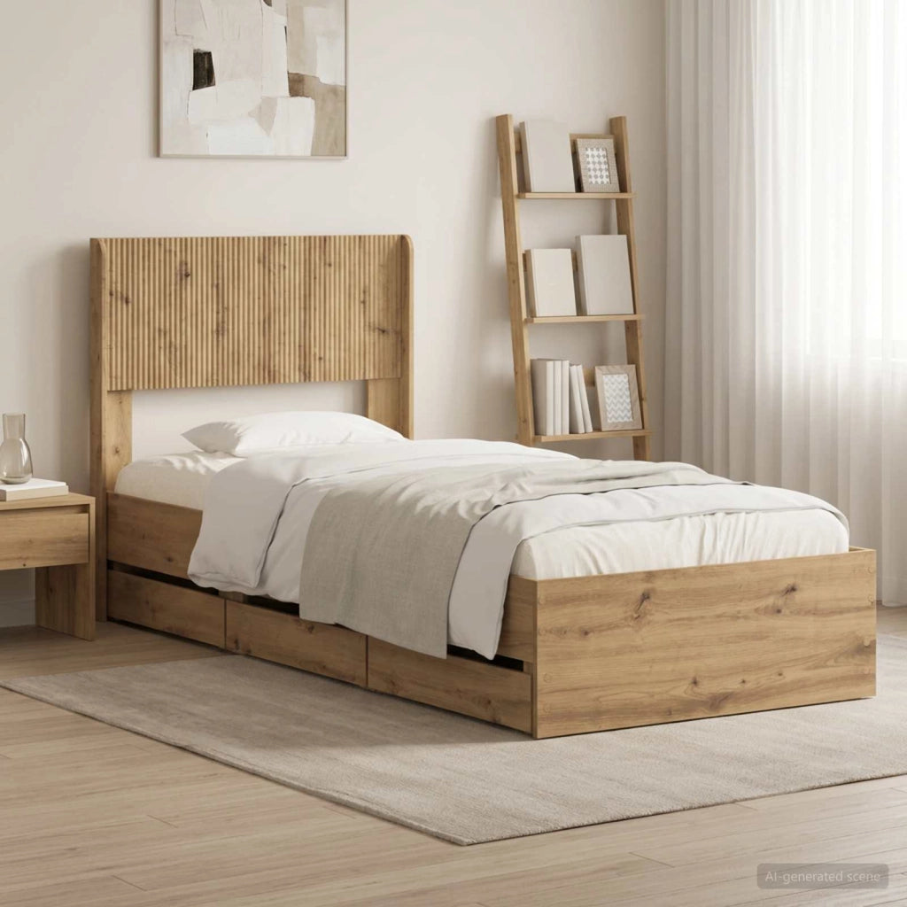Struttura del letto con stoccaggio e testata Artisan Oak 3445817