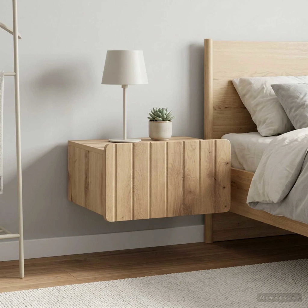 Mobiletto da notte a muro 2 pz Rovere Artigianale 898294