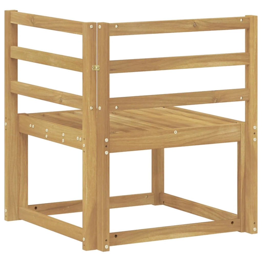 Divano Angolare da Esterno Legno di Acacia Massello Bianco 901467
