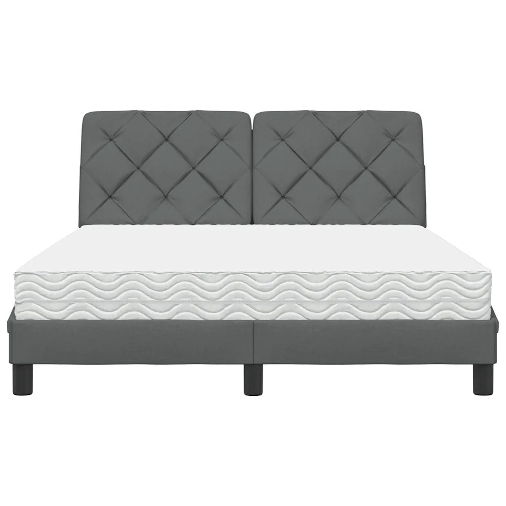 Letto con Materasso Grigio Scuro 120x200 cm Tessuto 3310728