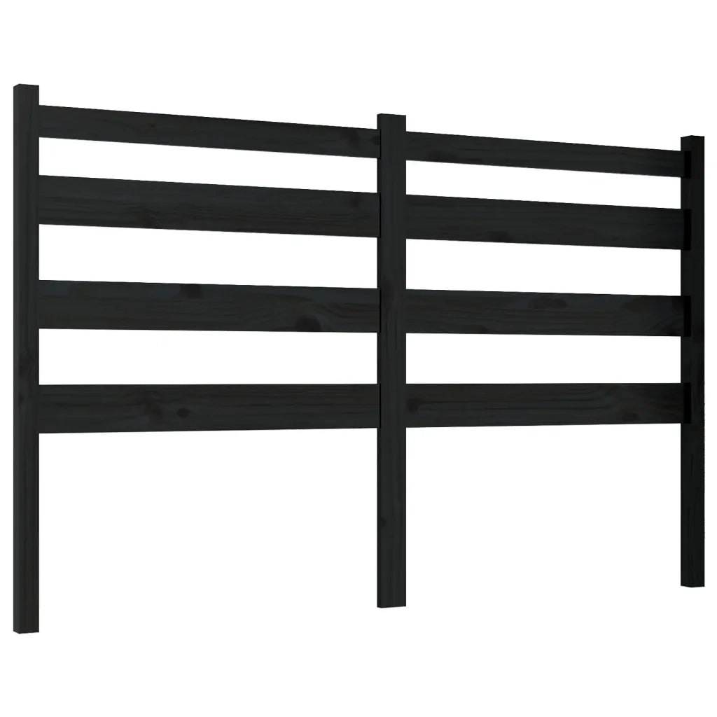 Testiera | Testata per Letto Nera 166x4x100 cm in Legno Massello di Pino