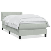 Letto singolo | Letto per adulti | Giroletto a Molle con Materasso Grigio Chiaro 80x220 cm Velluto