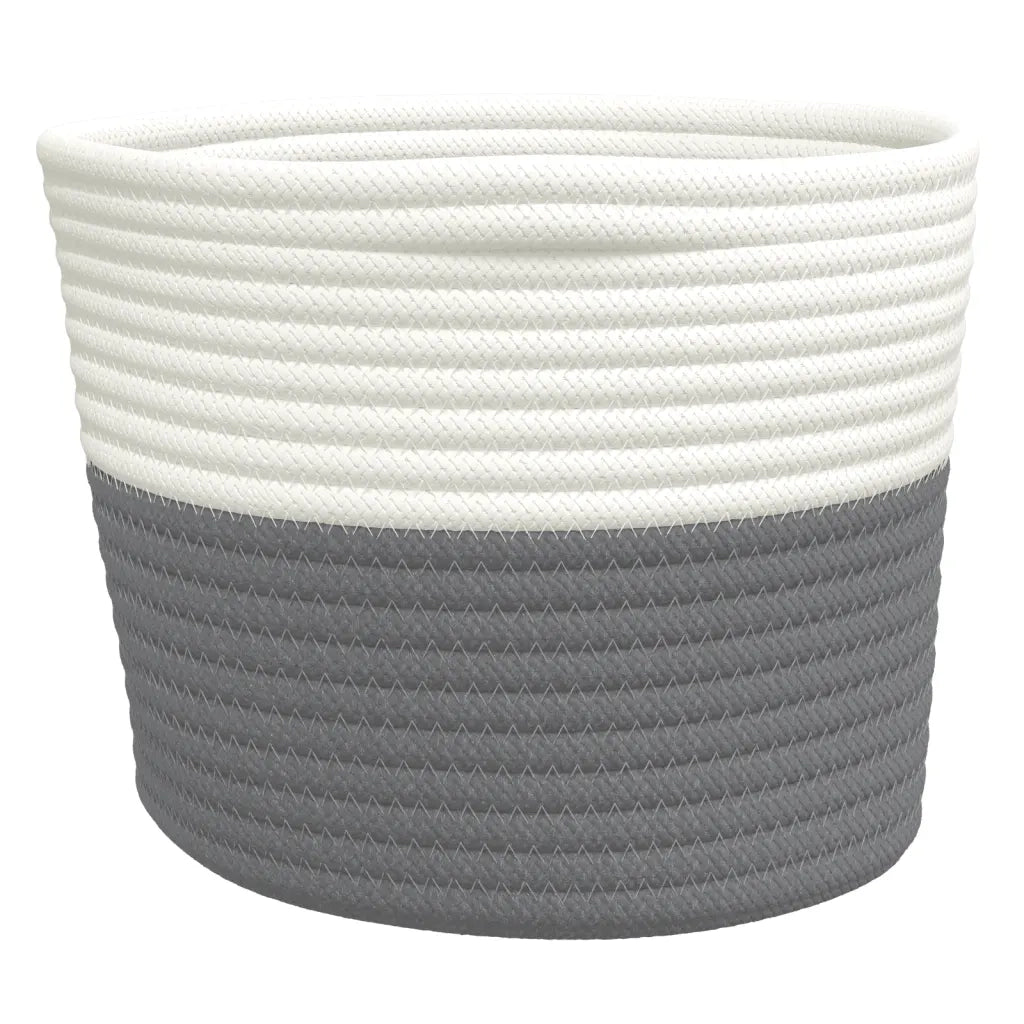 Cestini Portaoggetti 2 pz Grigio e Bianco ?24x18 cm in Cotone CFW3009779