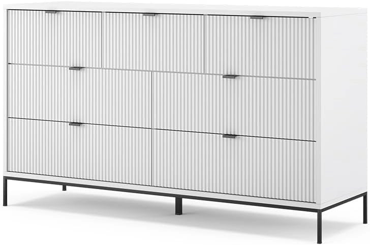 Credenza Eliza, Quercia vichinga, 42 x 81 cm con 7 cassetti, per la conservazione di abbigliamento e oggetti per la casa