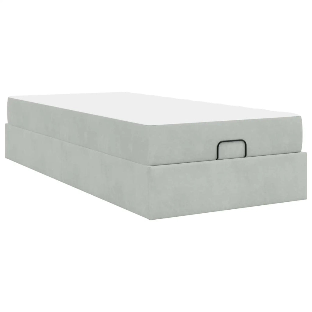 Struttura letto con materasso 2 pcs Grigio chiaro Velluto 3399534