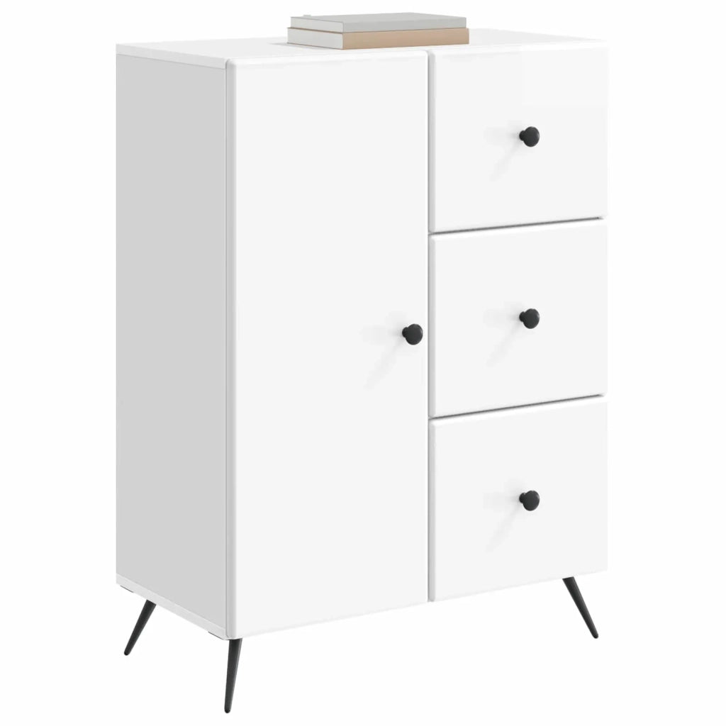 Credenza Bianco Lucido 66 x 34,5 x 90 cm Legno ingegnerizzato 895549