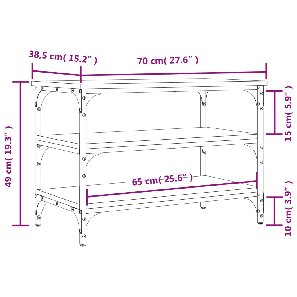 Panca Porta Scarpe Grigio Sonoma 70x38,5x49cm Legno Multistrato 839041