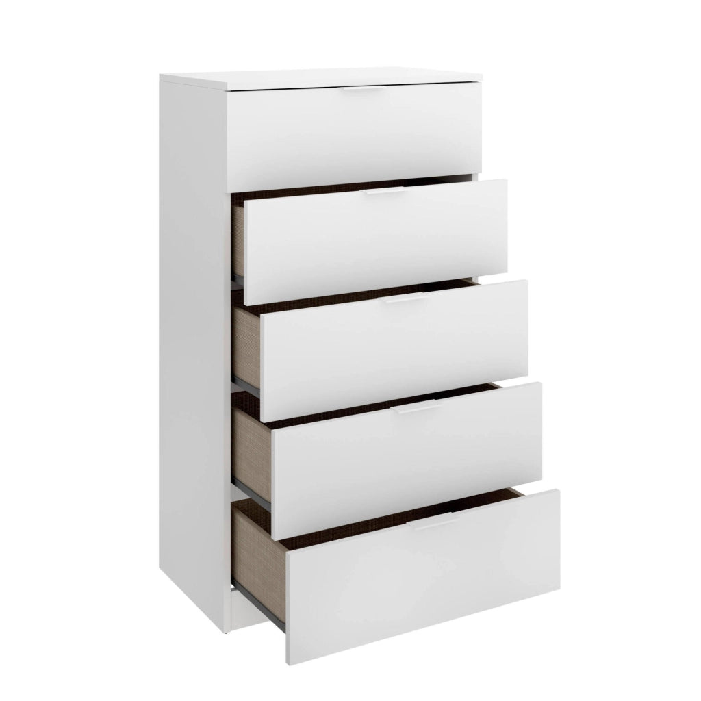 Cesarsettiera Cesar, Settimino multiuso, Comò camera da letto, Mobile con cassetti, 61x39 h110 cm, Bianco