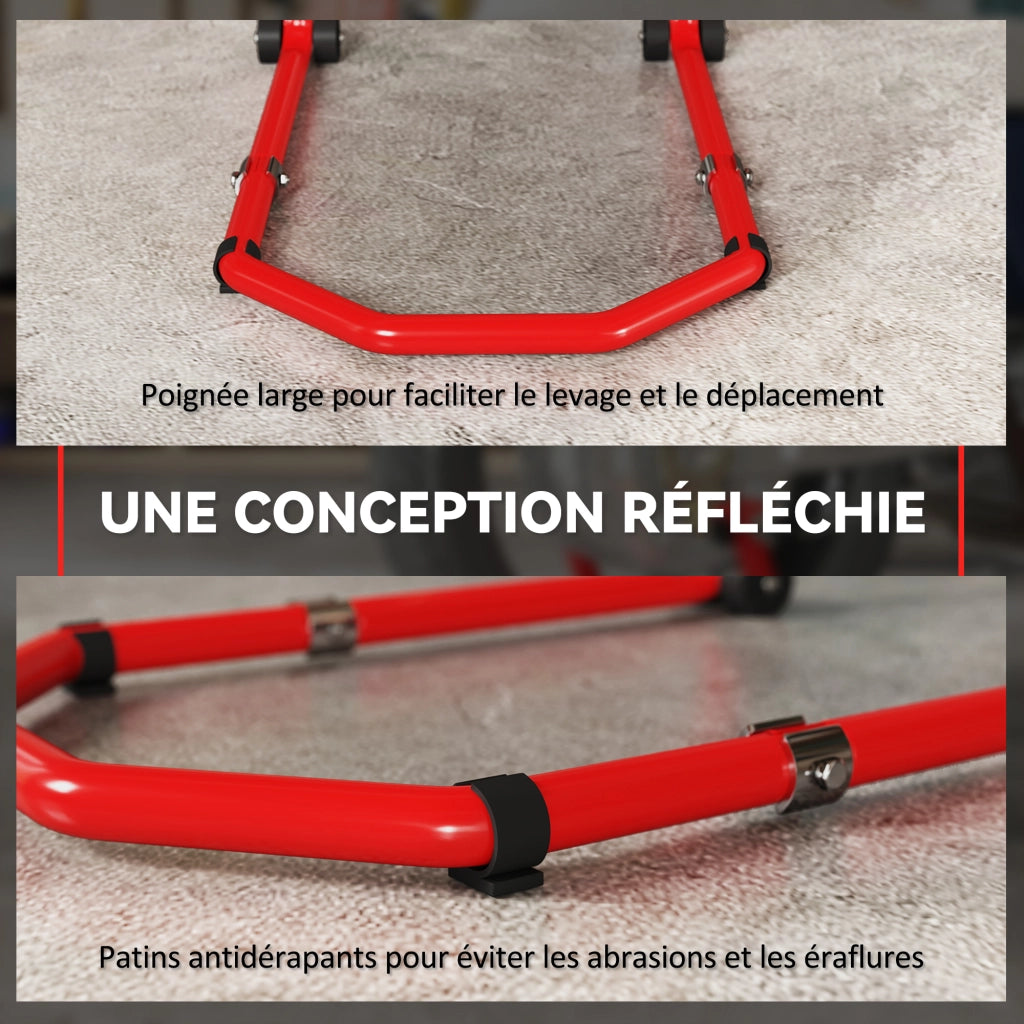 Cavalletto Motociclo Regolabile ¨C Zephmum ¨C Acciaio Rosso 390kg