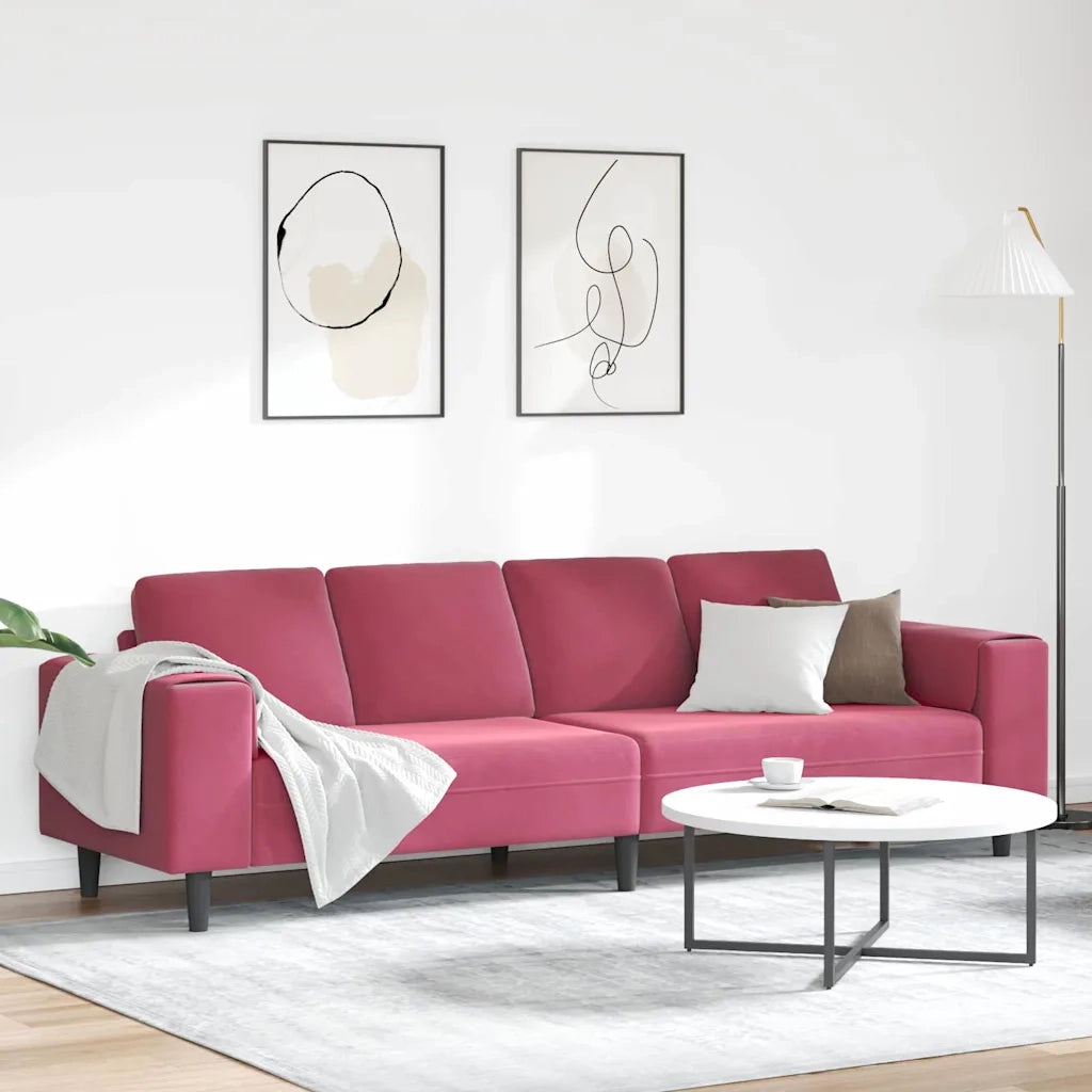 Divano per Soggiorno Rosso Vino 250 x 77 x 76 cm 3335095